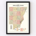 Vintage Map of Peoria County, Illinois 1904