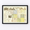 Vintage Map of Carroll County, Illinois 1869
