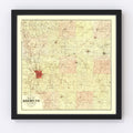 Vintage Map of Adams County, Illinois 1889