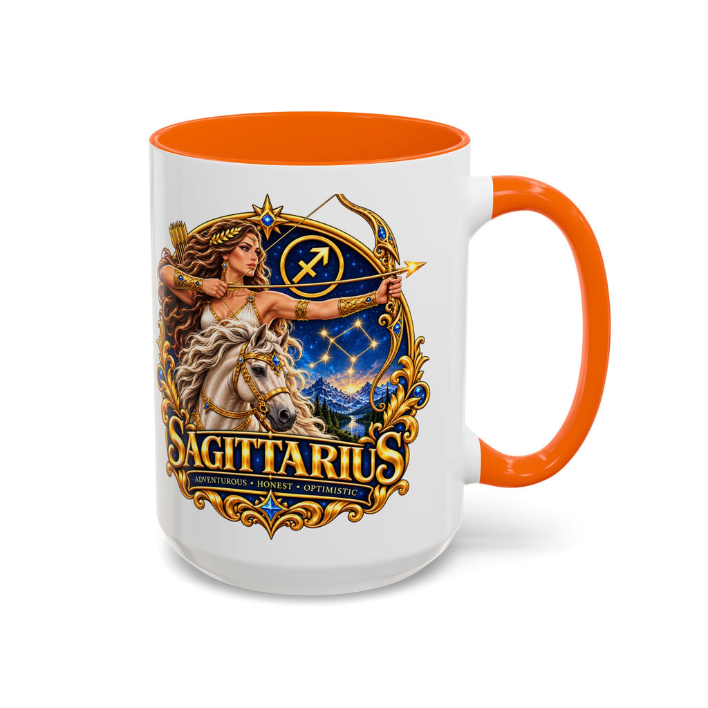 Sagittarius Accent Coffee Mug — Zodiac Archer Design (11/15oz)