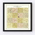 Vintage Map of Jefferson County, Illinois 1900
