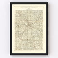 Vintage Map of Huntington County, Indiana 1903