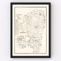 Vintage Map of Woodford County, Kentucky 1870