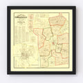Vintage Map of Christian County, Kentucky 1878