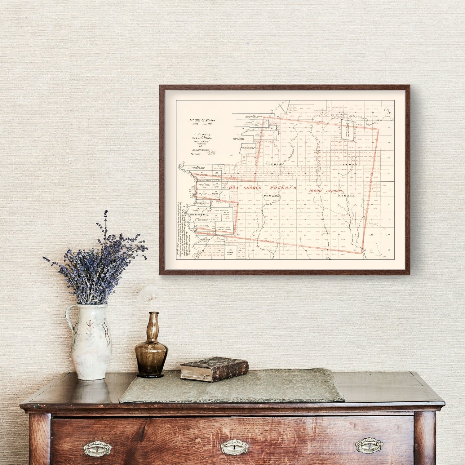 Vintage Map of Livingston Parish, Louisiana 1870