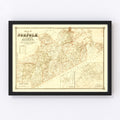 Vintage Map of Norfolk County, Massachusetts 1853