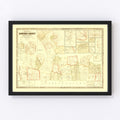 Vintage Map of Hampden County, Massachusetts 1855