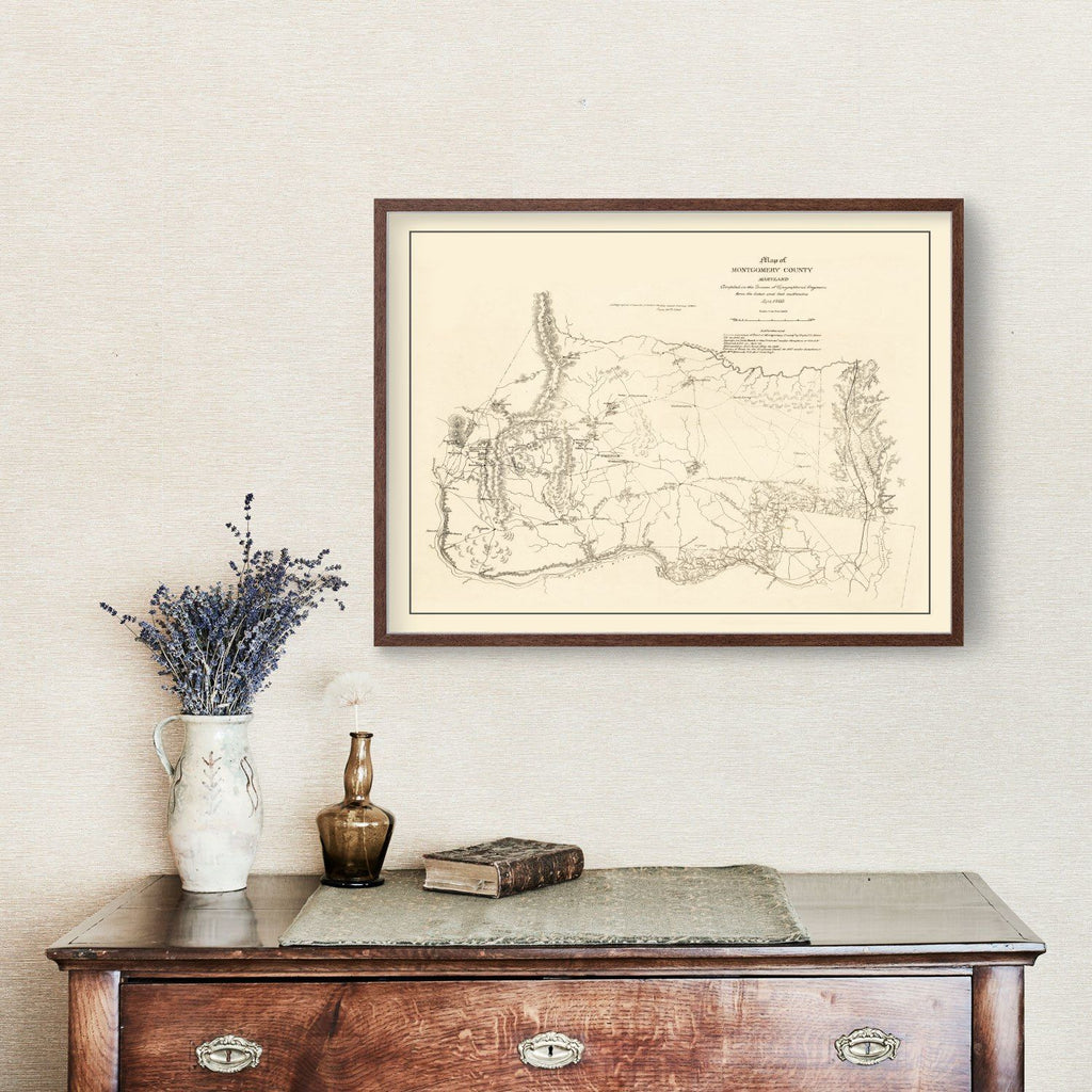 Vintage Map of Montgomery County, Maryland 1862