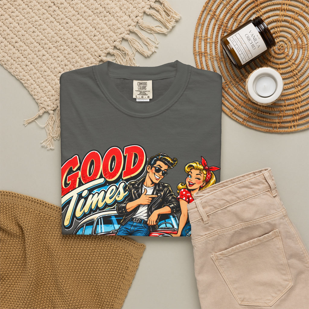 Good Times Retro Car Tee — Vintage 1950s Rockabilly Graphic T‑Shirt