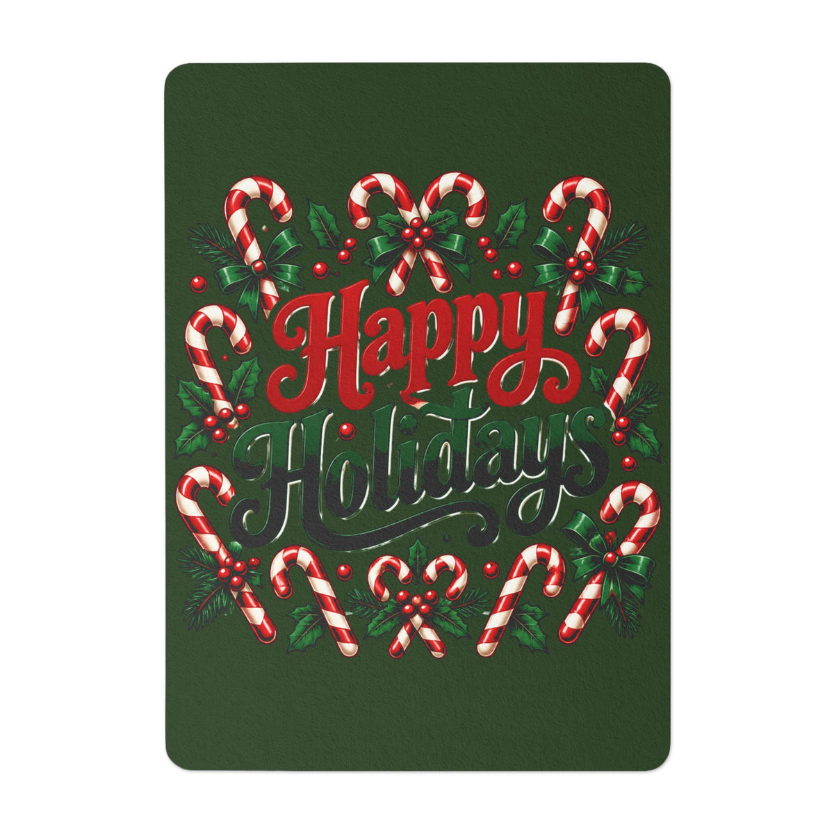Happy Holidays Candy Cane Christmas Greeting Card