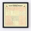Vintage Map of Gundy County, Missouri 1890