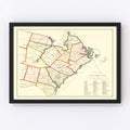 Vintage Map of Rockingham County, New Hampshire 1876