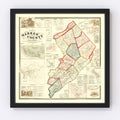 Vintage Map of Warren County, New Jersey 1860