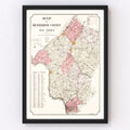 Vintage Map of Hunterdon County, New Jersey 1902