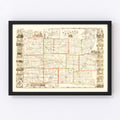 Vintage Map of Genesee County, New York 1854