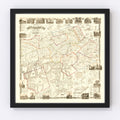 Vintage Map of Delaware County, New York 1856