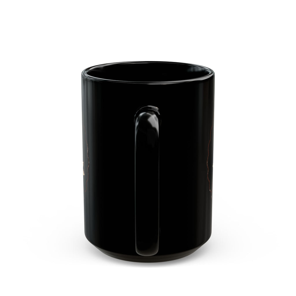 Coffee Time Black Mug – Cute Smiling Coffee Cup Ceramic Mug (11oz, 15oz)