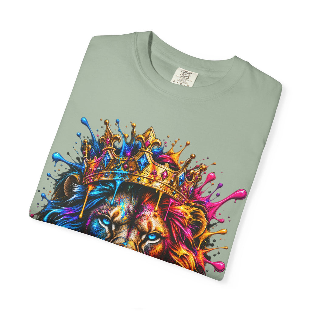 Color Splash Lion Tee — Regal Crown Graphic T-Shirt