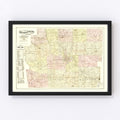 Vintage Map of Franklin County, Ohio 1883