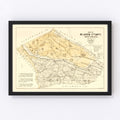 Vintage Map of Bladen County, North Carolina 1885