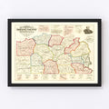Vintage Map of Greene County, Pennsylvania 1865