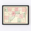 Vintage Map of Warren County, Pennsylvania 1865