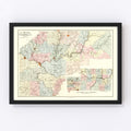 Vintage Map of Venango County, Pennsylvania 1865