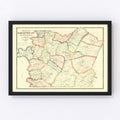 Vintage Map of Fayette County, Pennsylvania 1865