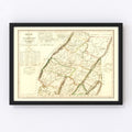 Vintage Map of Somerset County, Pennsylvania 1830