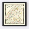 Vintage Map of Somerset County, Pennsylvania 1860