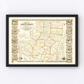 Vintage Map of Indiana County, Pennsylvania 1856