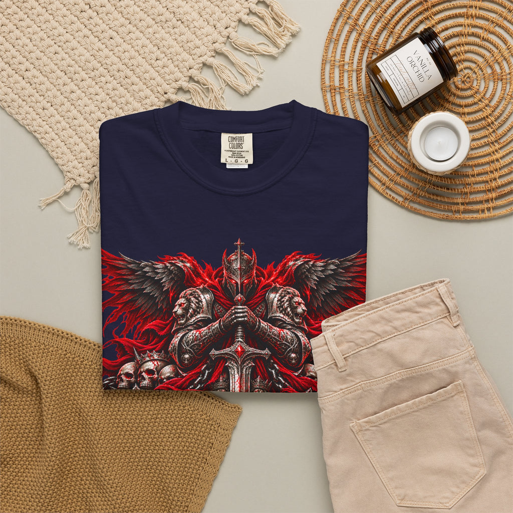 Strength Warrior T-Shirt — Gothic Skull Wings Graphic Tee