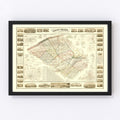 Vintage Map of Lehigh County, Pennsylvania 1862