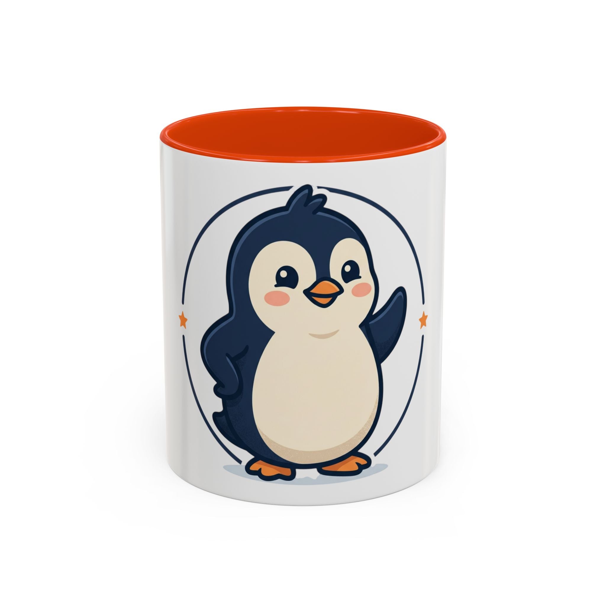 Cute Waving Penguin Mug | 11oz or 15oz Colorful Ceramic