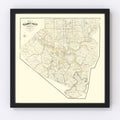 Vintage Map of Allegheny County, Pennsylvania 1883