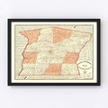 Vintage Map of Anderson County, South Carolina 1877