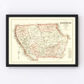Vintage Map of Fairfield County, South Carolina 1876