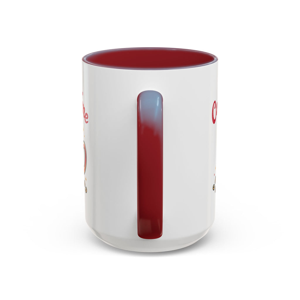 Coffee Mug - "Coffee Time" Red Accent Ceramic Mug (11/15oz)