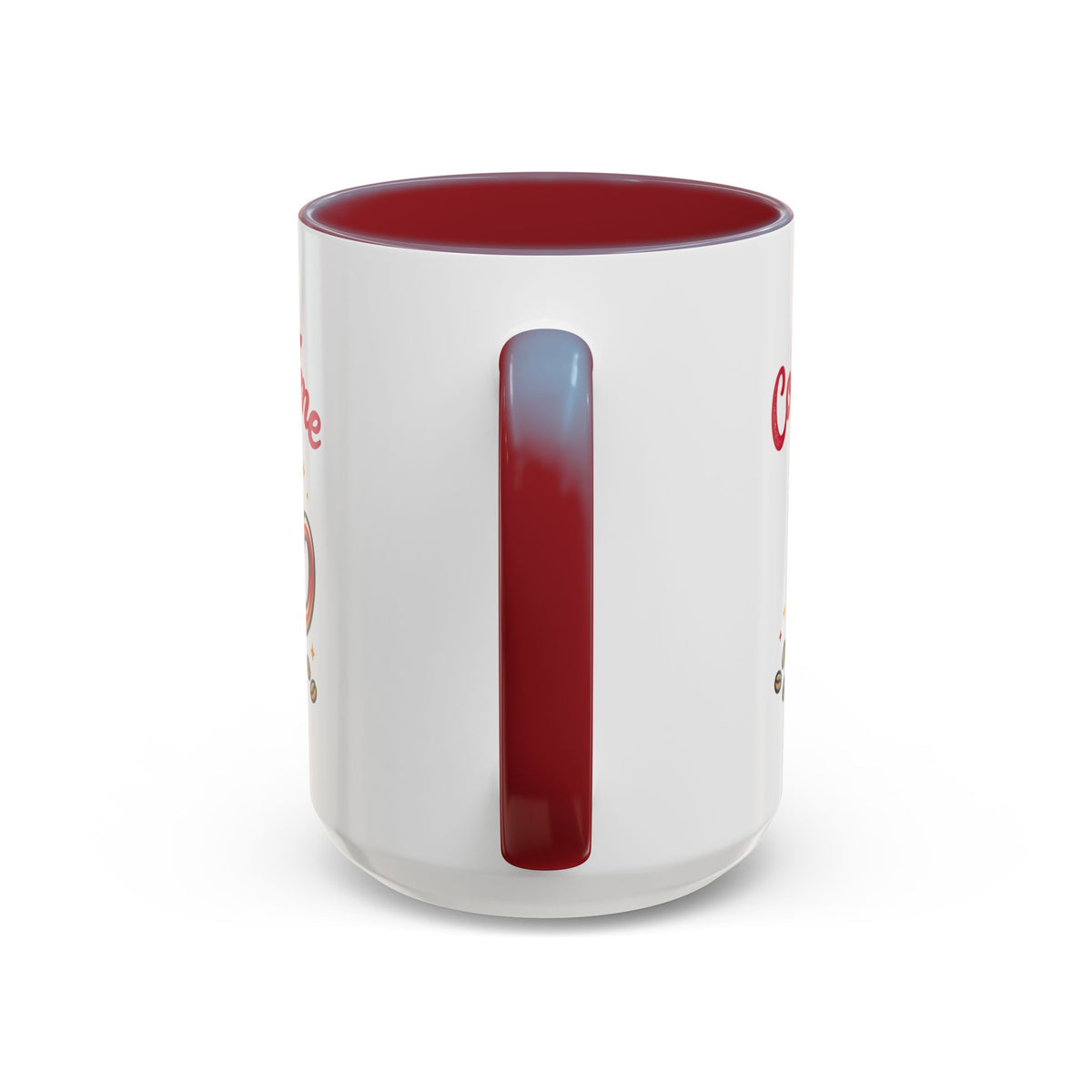 Coffee Mug - "Coffee Time" Red Accent Ceramic Mug (11/15oz)