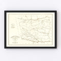 Vintage Map of Laurens County, South Carolina 1825