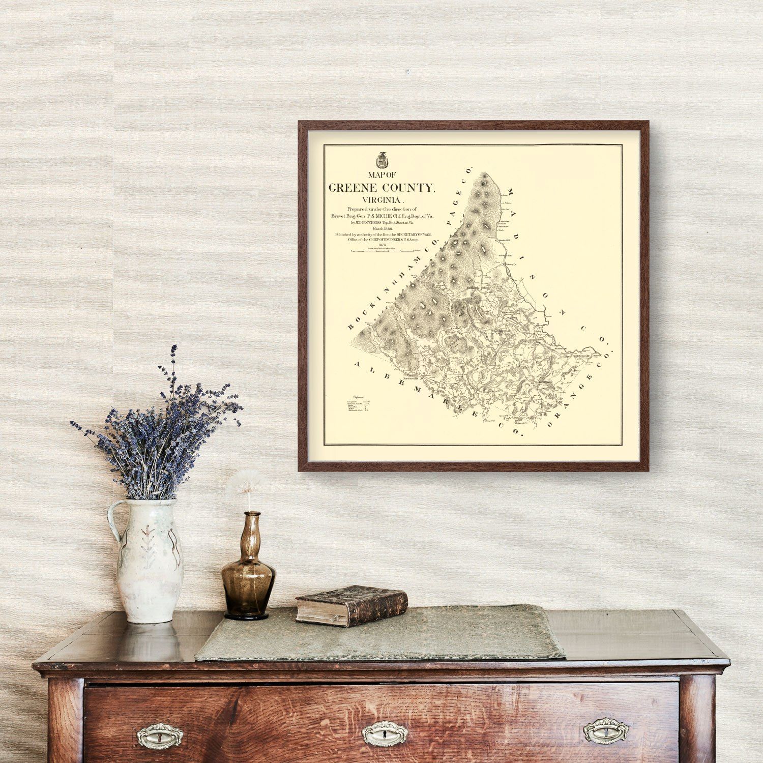 Vintage Map of Greene County, Virginia 1875