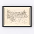 Vintage Map of Goochland County, Virginia 1863