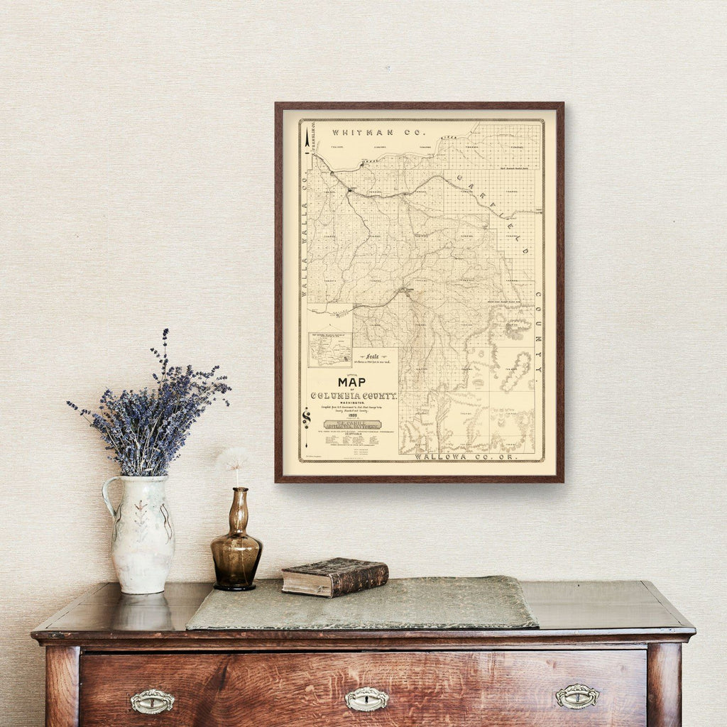 Vintage Map of Columbia County, Washington 1900