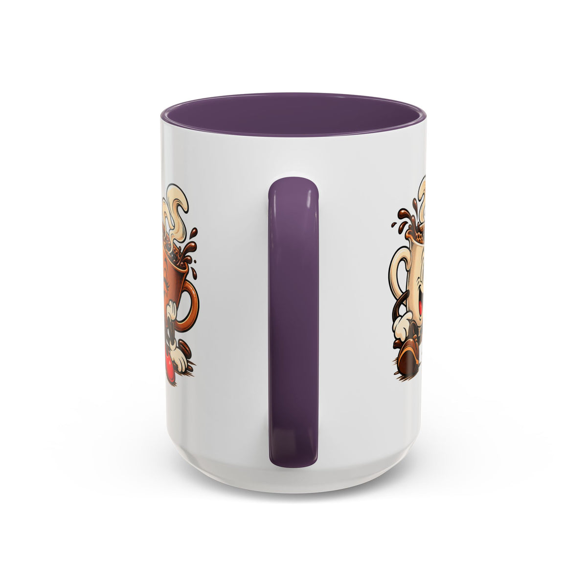 Coffee Cartoon Mug — Cute Dancing Coffee Cups Accent Mug