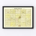 Vintage Map of Rock County, Wisconsin 1900