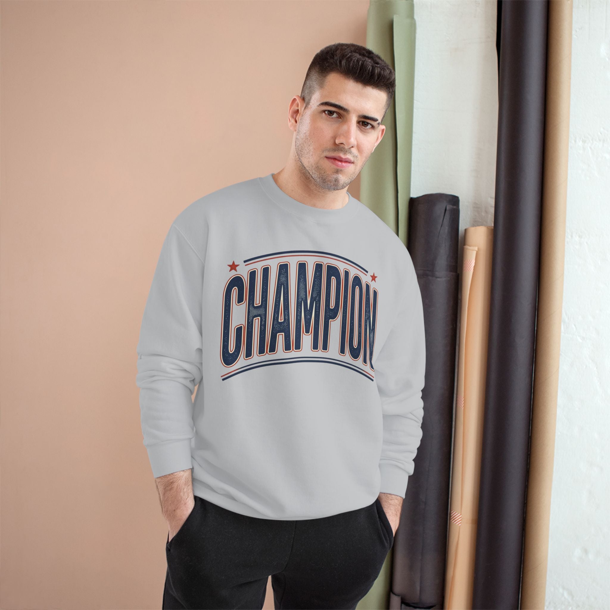 Champion Graphic Sweatshirt — Retro Arch Lettering Pullover