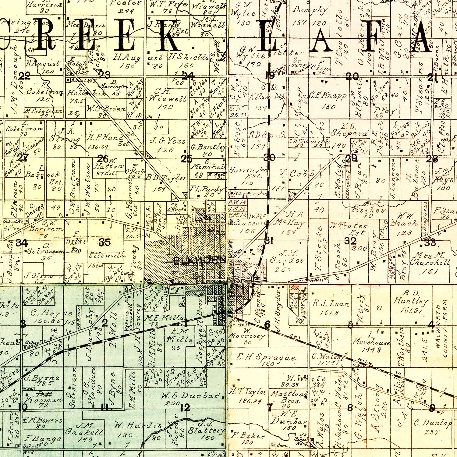 Vintage Map of Walworth County, Wisconsin 1900