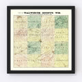 Vintage Map of Walworth County, Wisconsin 1900