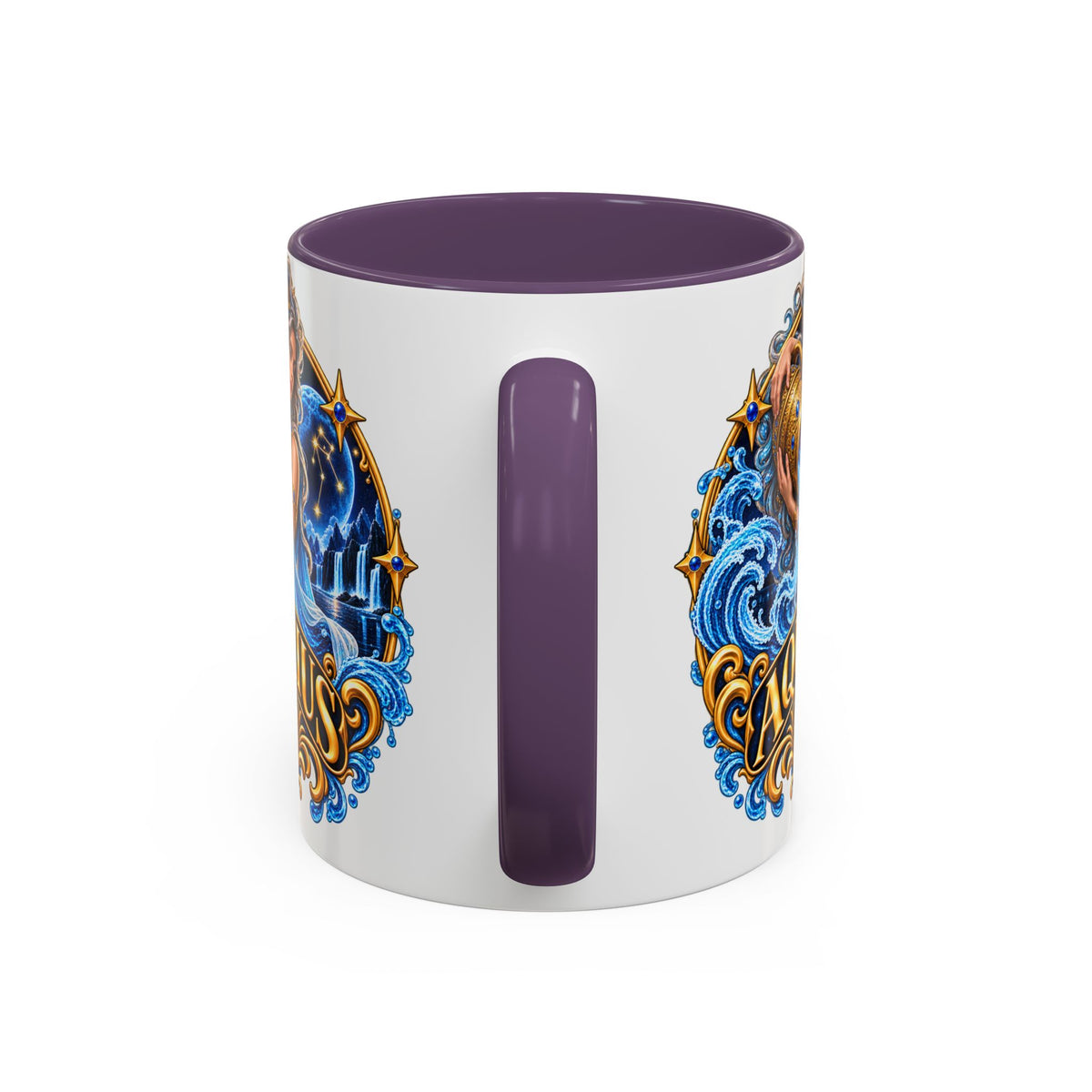 Aquarius Zodiac Coffee Mug — Illustrated Water Bearer Astrology Gift (11/15oz)
