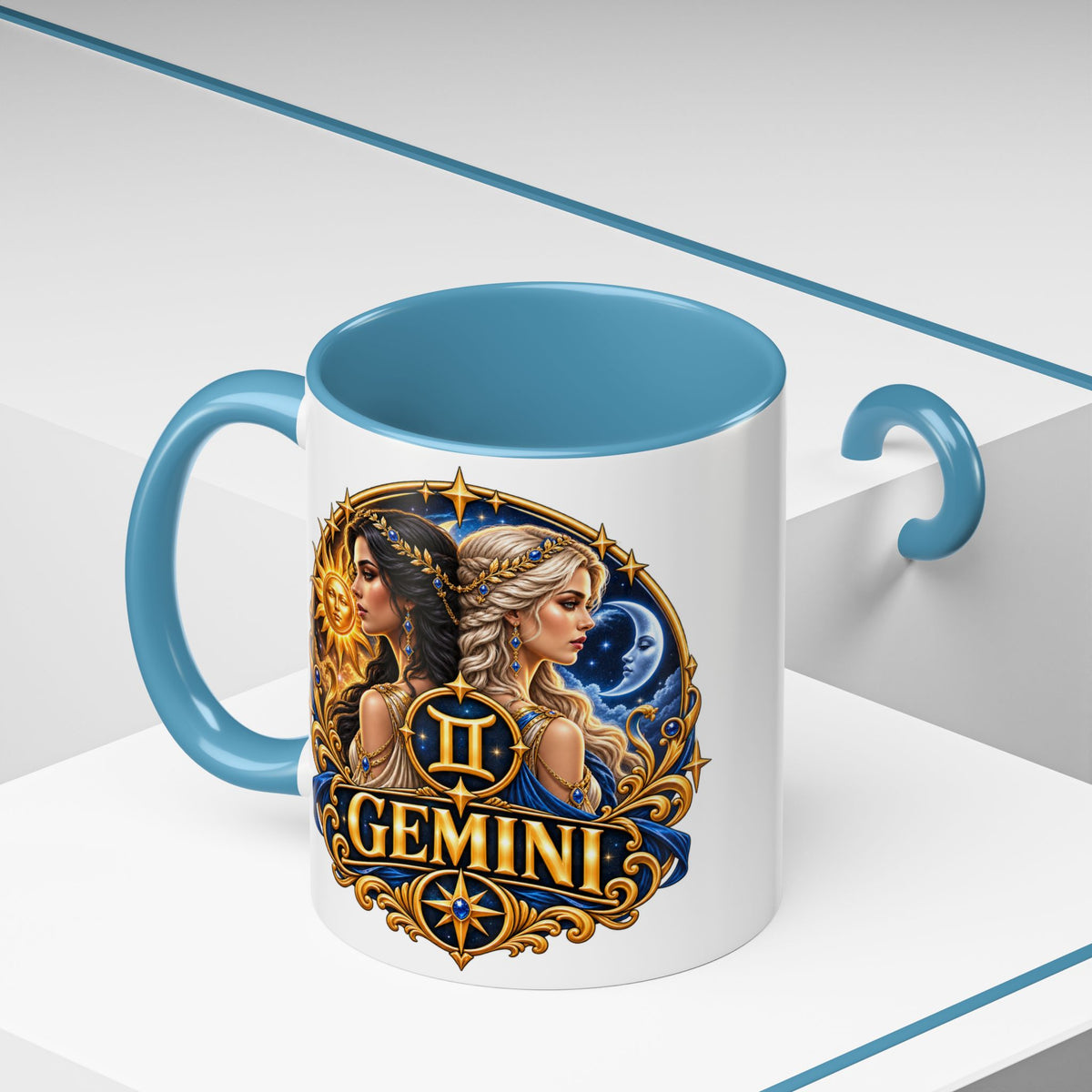 Gemini Zodiac Coffee Mug — Gemini Sign Astrology Accent Mug (11/15oz)